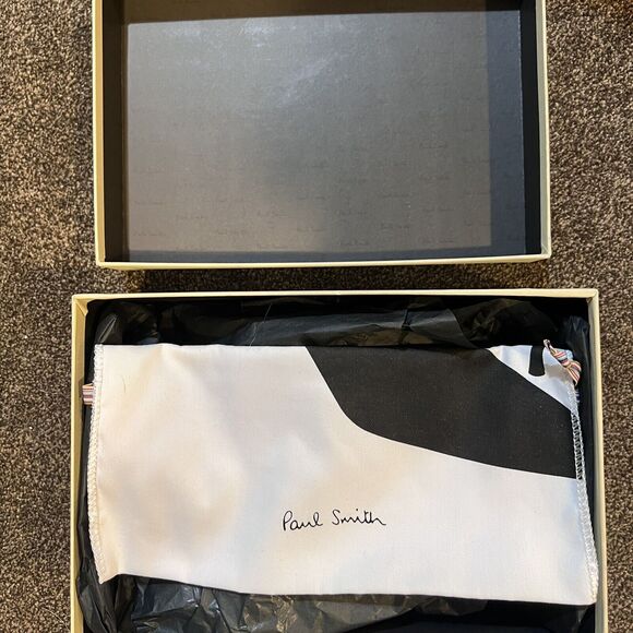 PAUL SMITH Womens Shoes Leather Tan & Black Patent Kilte Flap us 39.5 Heels 8.5 - Picture 11 of 14